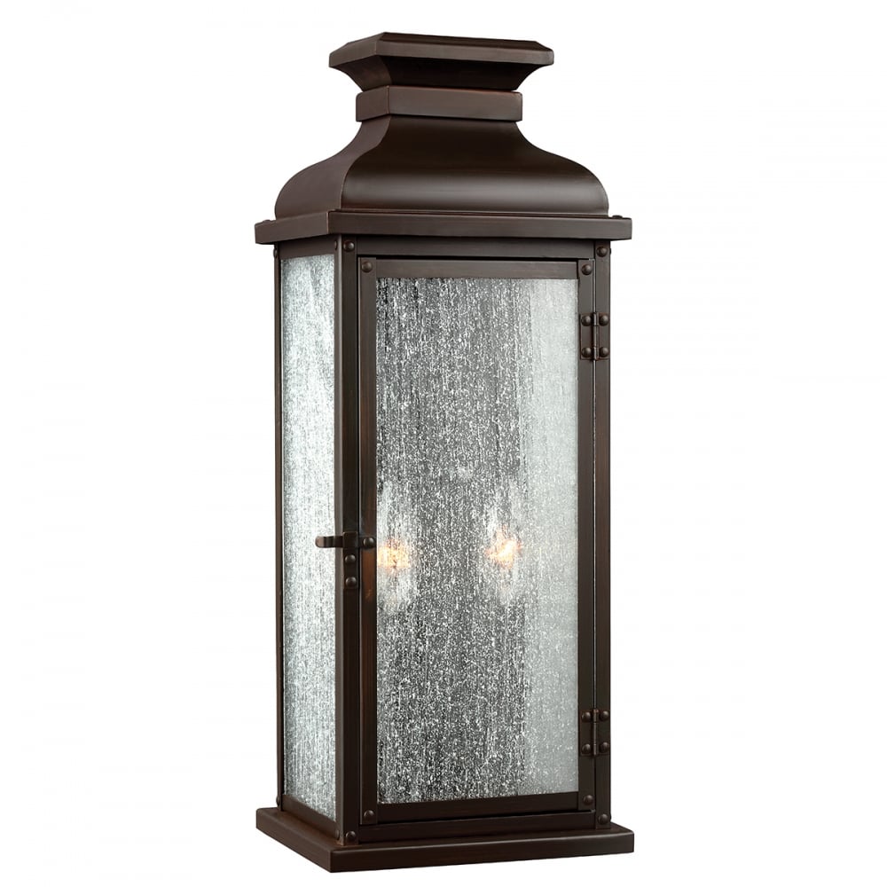 Feiss Pediment 2 Light Medium Wall Lantern - Dark Aged Copper