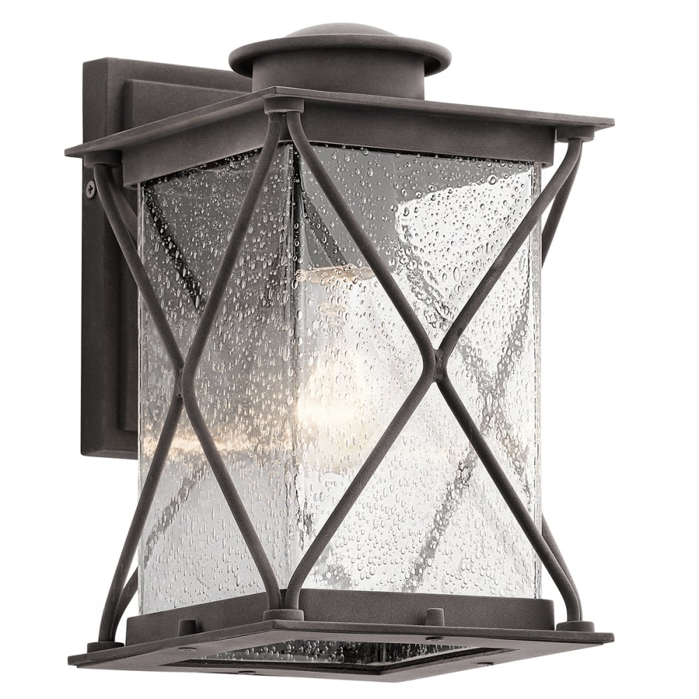 Kichler Argyle Single Small Outdoor Wall Light - Weathered Zinc