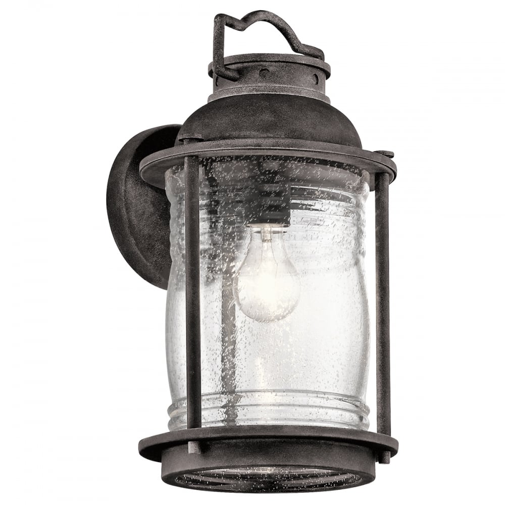 Kichler Ashland Bay Single Large Wall Lantern - Weathered Zinc