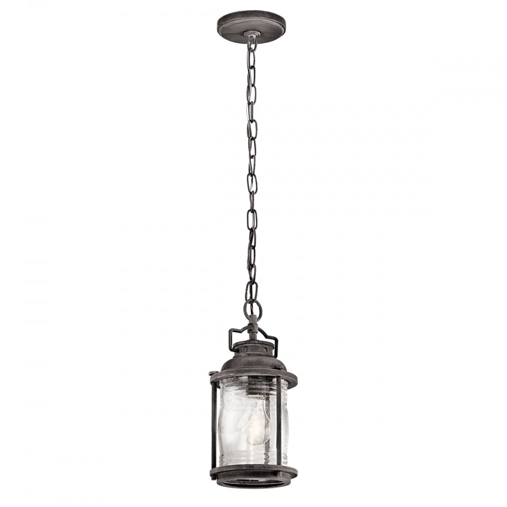 Kichler Ashland Bay Single Small Chain Lantern - Weathered Zinc