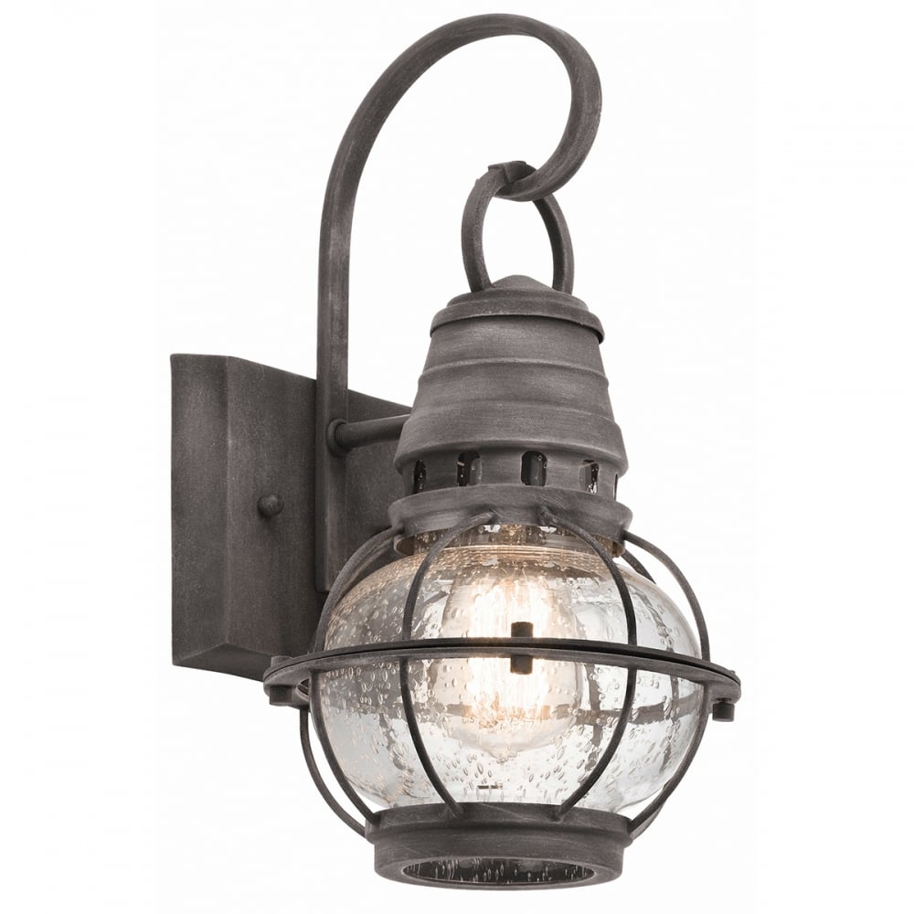 Kichler Bridge Point Single Small Wall Lantern - Weathered Zinc