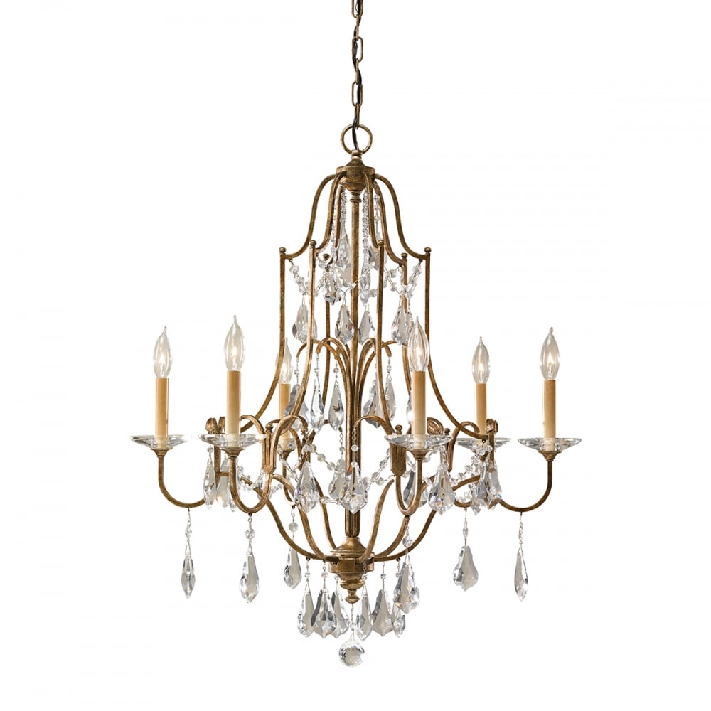 Feiss Valentina 6 Light Chandelier - Oxidized Bronze