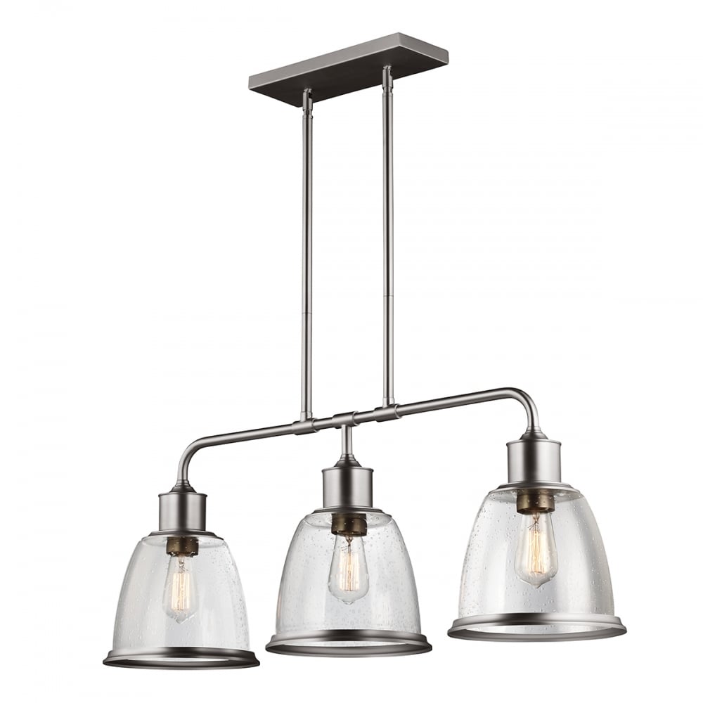 Feiss Hobson 3 Light Island Chandelier - Satin Nickel