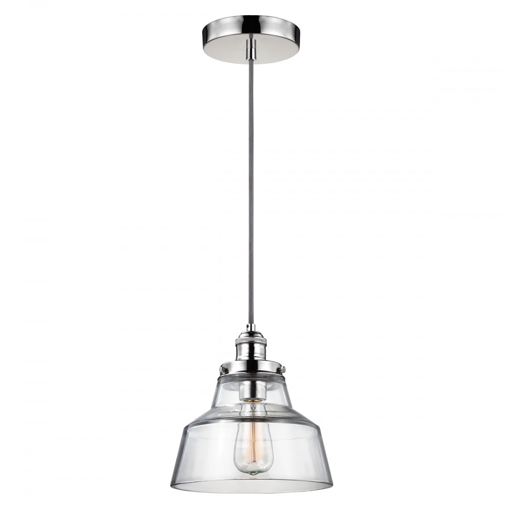 Feiss Baskin Single Pendant - Polished Nickel