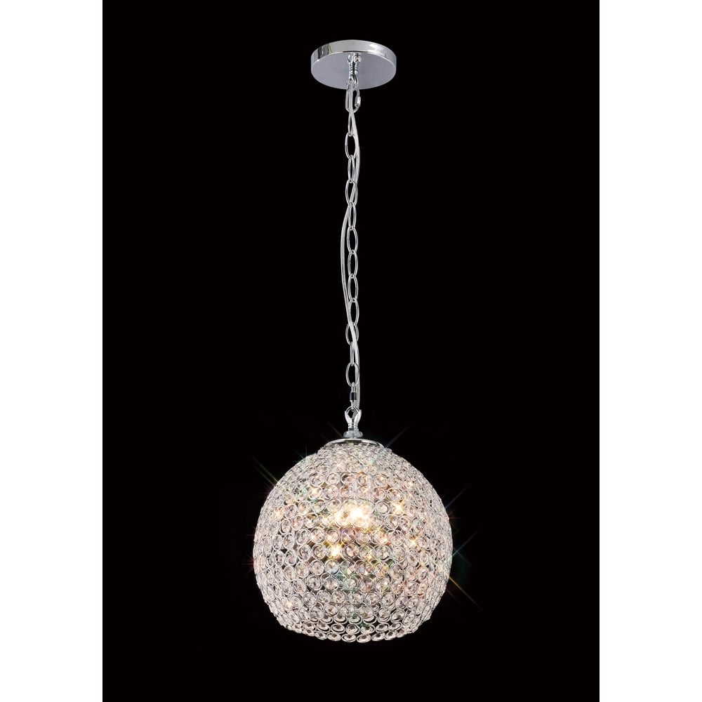 Diyas IL30191 Ava Pendant 4 Light Polished Chrome/Crystal