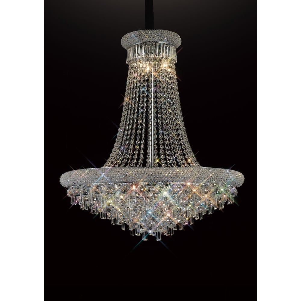 Diyas Alexandra 18 Light Pendant - Polished Chrome & Crystal