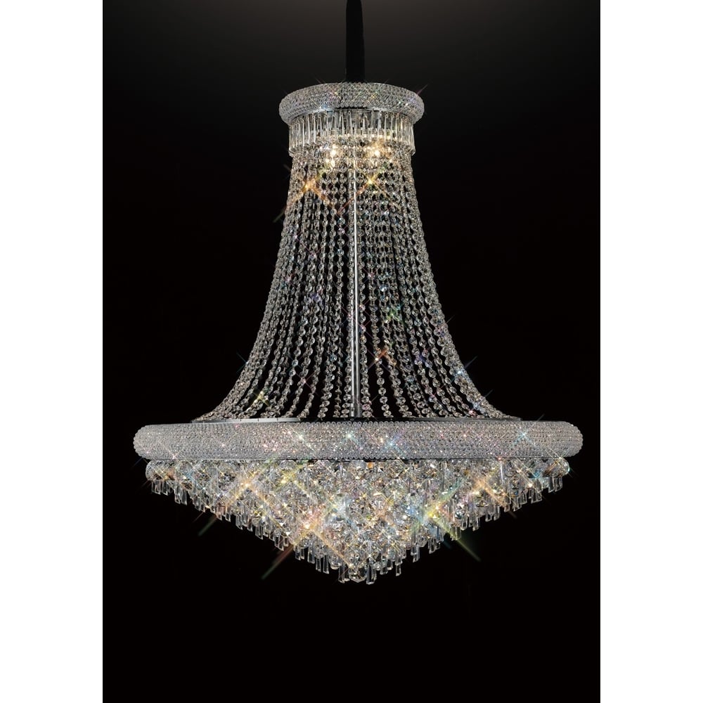 Diyas Alexandra 20 Light Pendant - Polished Chrome & Crystal