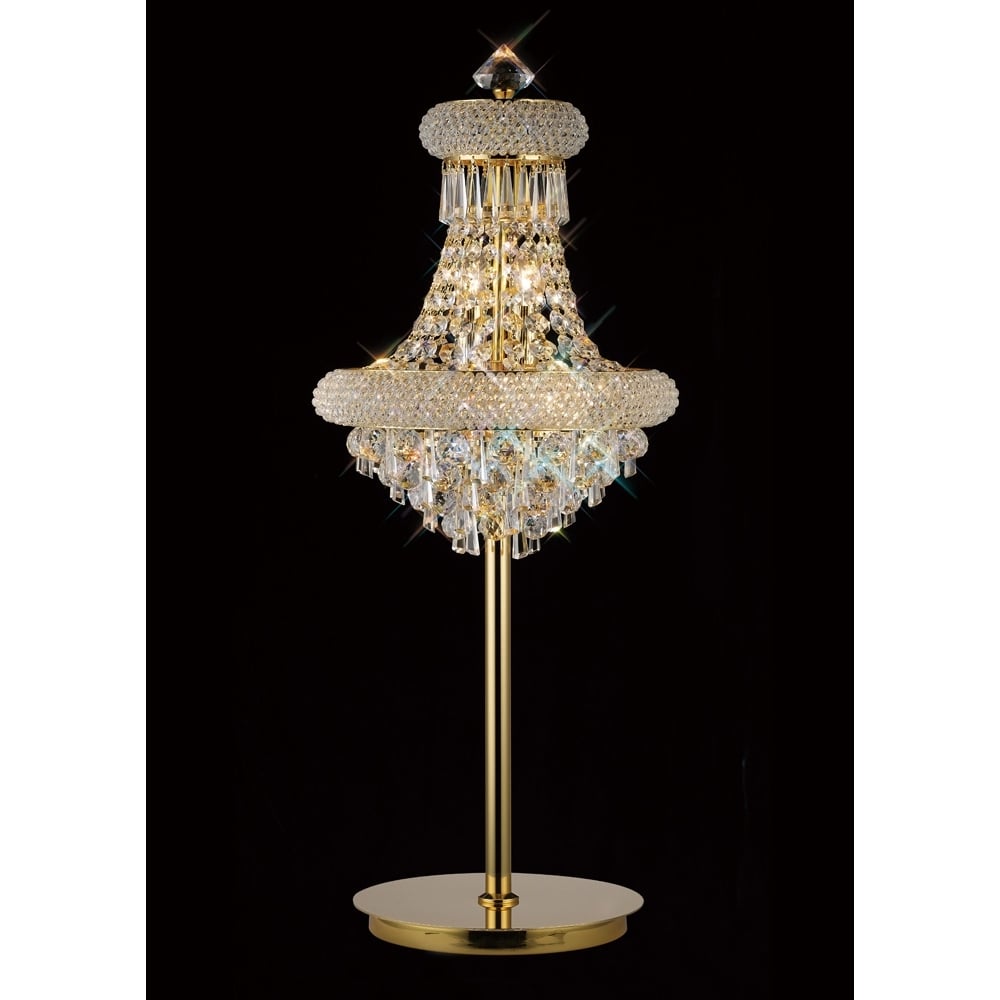 Diyas Alexandra 5 Light Table Lamp - French Gold & Crystal