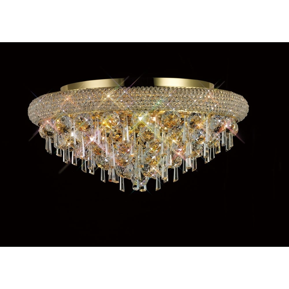 Diyas Alexandra 7 Light Ceiling Light - French Gold & Crystal