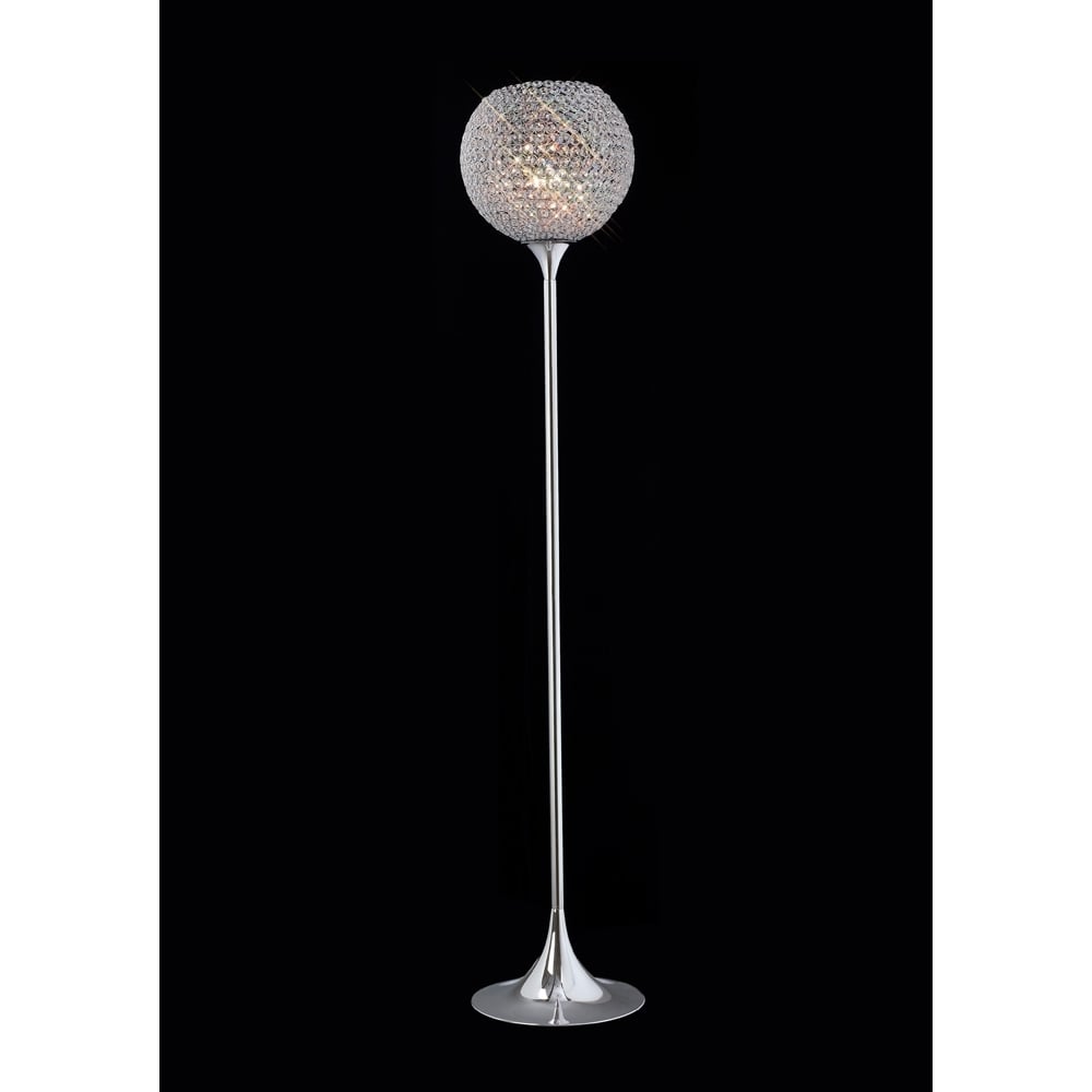 Diyas IL30197 Ava Floor Lamp 5 Light Polished Chrome/Crystal