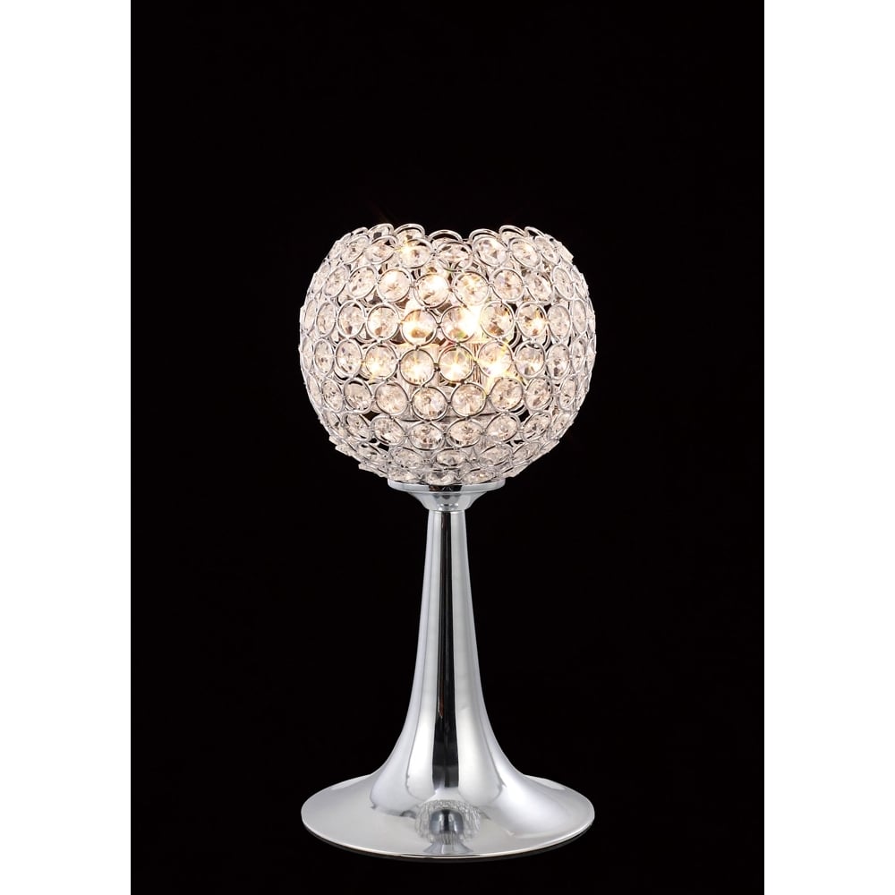 Diyas IL30193 Ava Table Lamp 2 Light Polished Chrome/Crystal