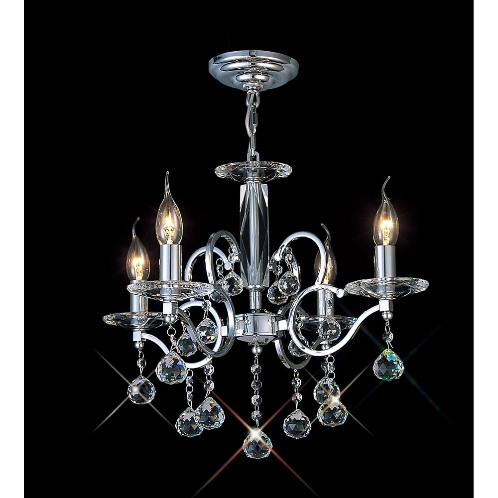Diyas IL30124 Zinta Pendant 4 Light Polished Chrome/Crystal