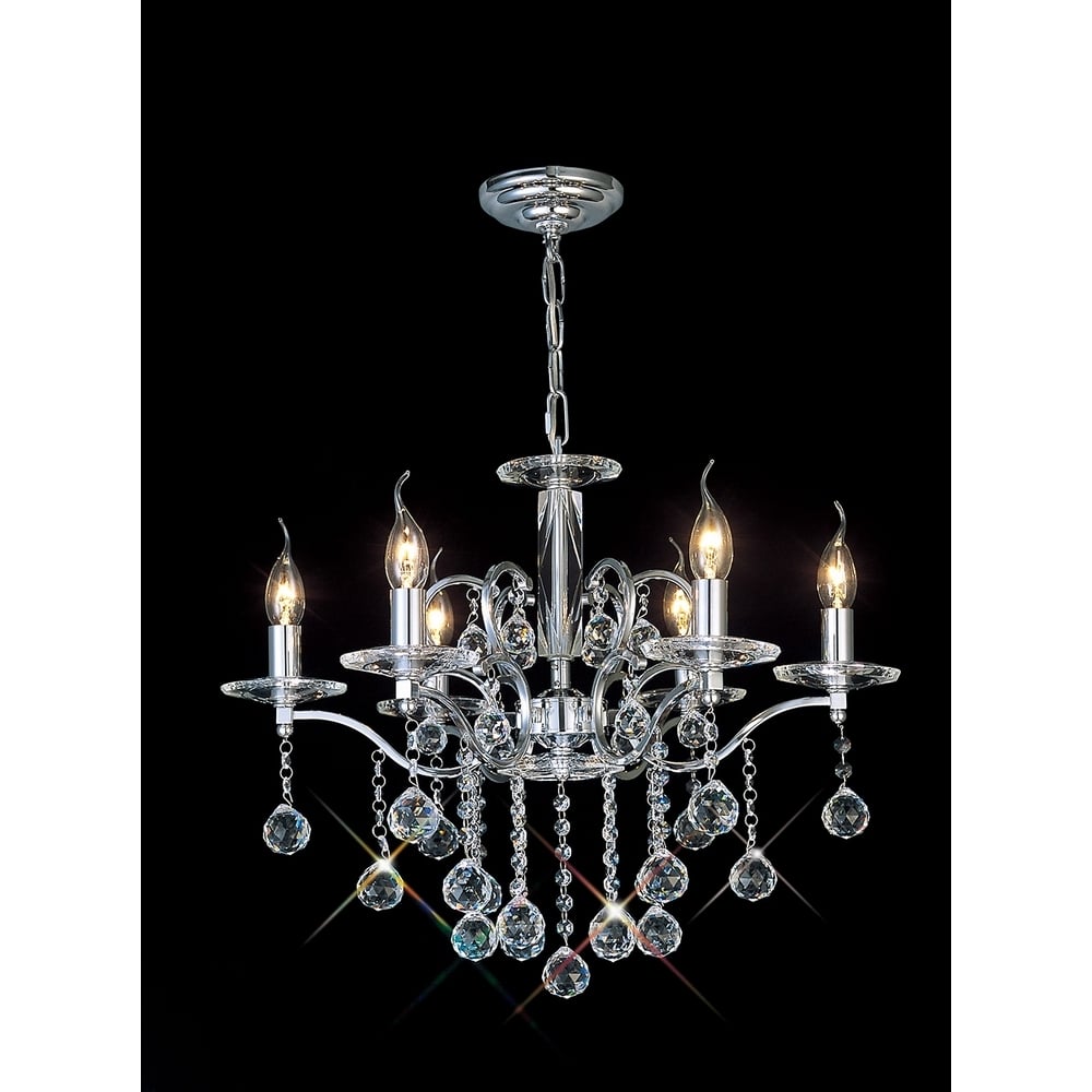 Diyas IL30126 Zinta Pendant 6 Light Polished Chrome/Crystal