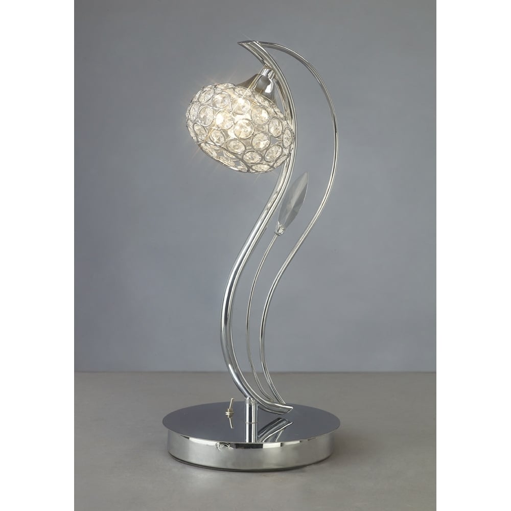 Diyas IL30959 Leimo Table Lamp 1 Light Polished Chrome/Crystal