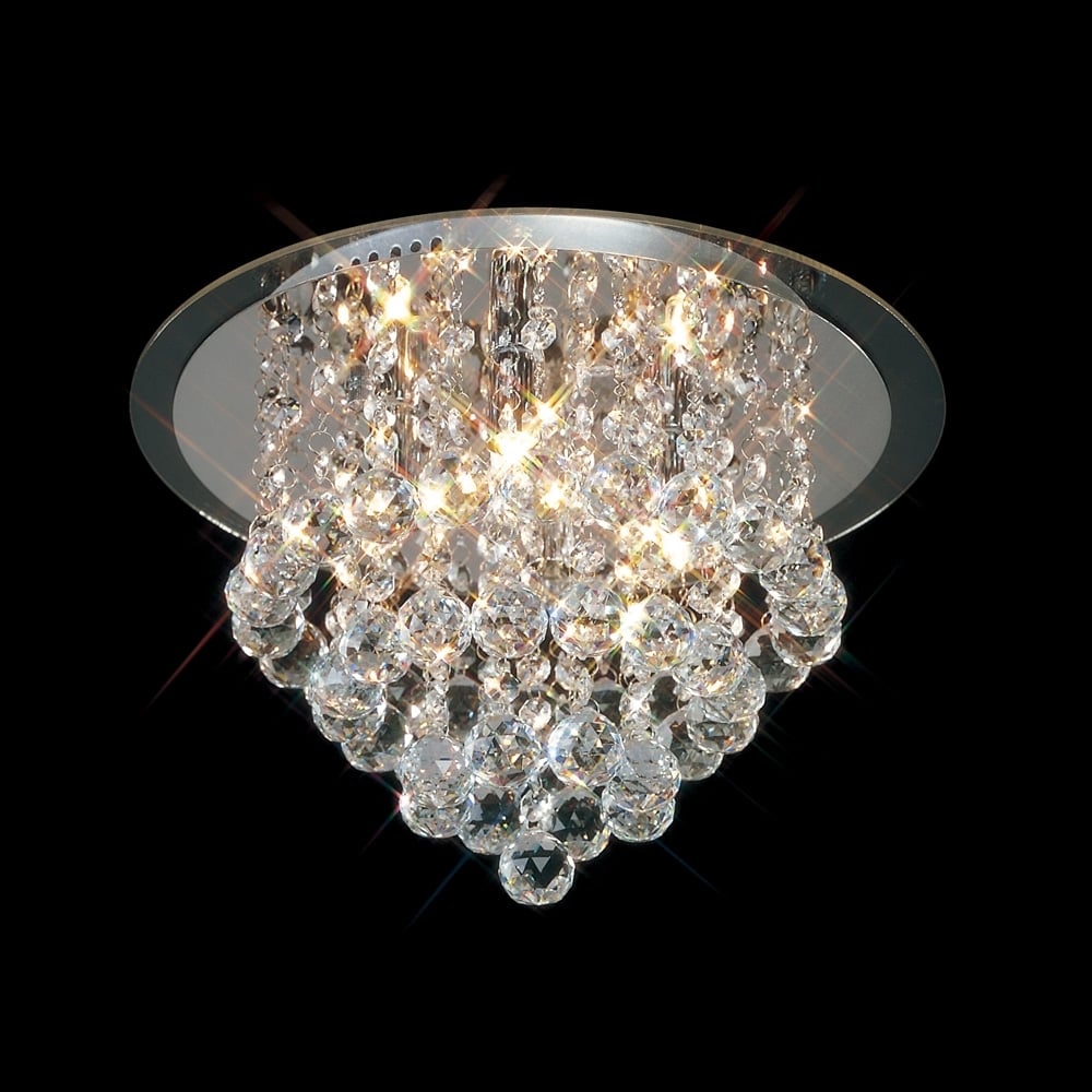 Diyas IL30008 Atla Flush Ceiling 4 Light Polished Chrome/Acrylic Trim/Crystal