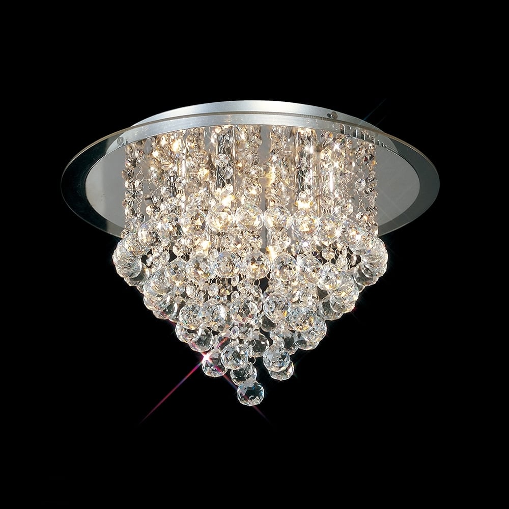 Diyas IL30009 Atla Ceiling 6 Light Polished Chrome/Acrylic Trim/Crystal