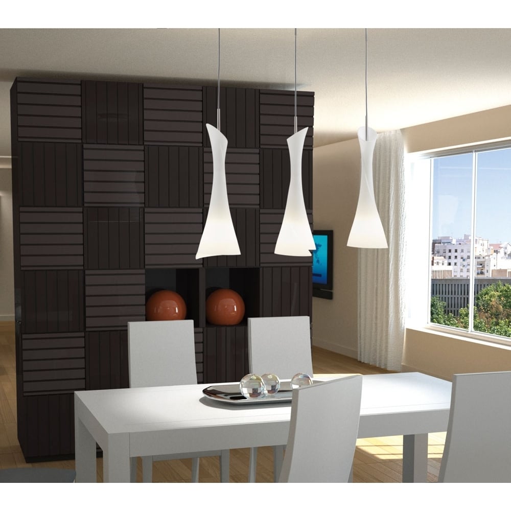 Mantra Zack 3 Light Linear Pendant - Satin Nickel