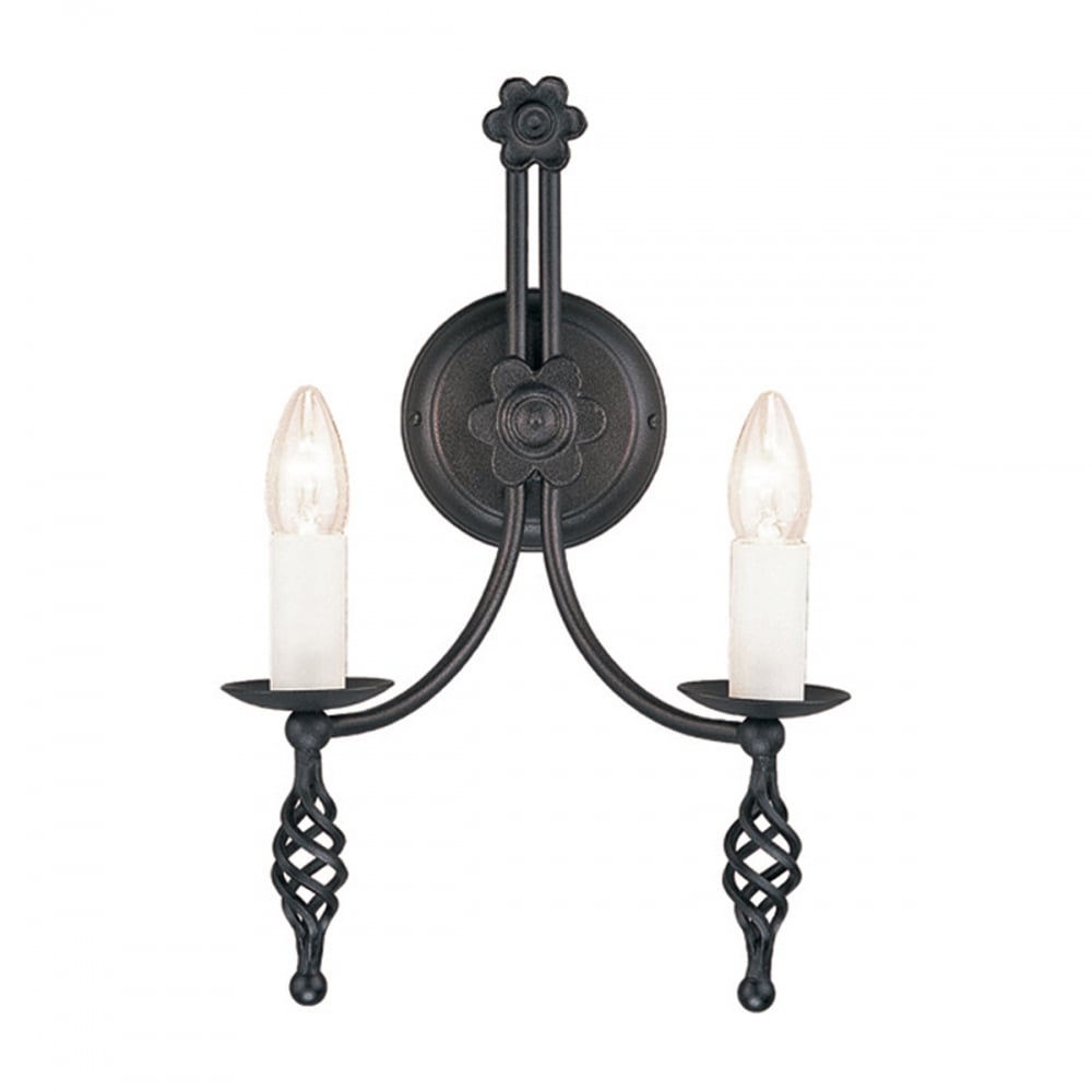 Elstead Belfry 2 Light Wall Light - Black
