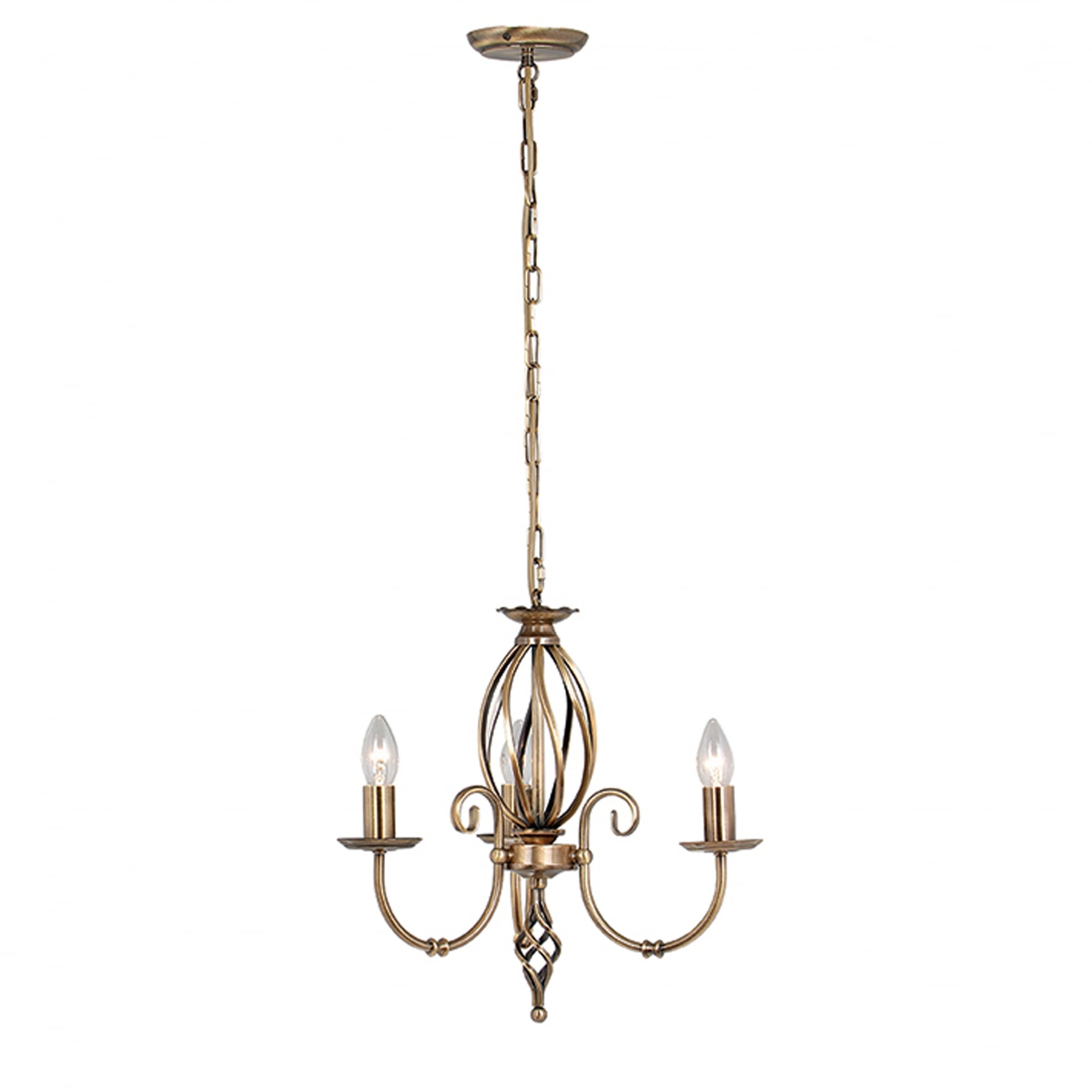 Elstead Artisan 3 Light Chandelier - Aged Brass