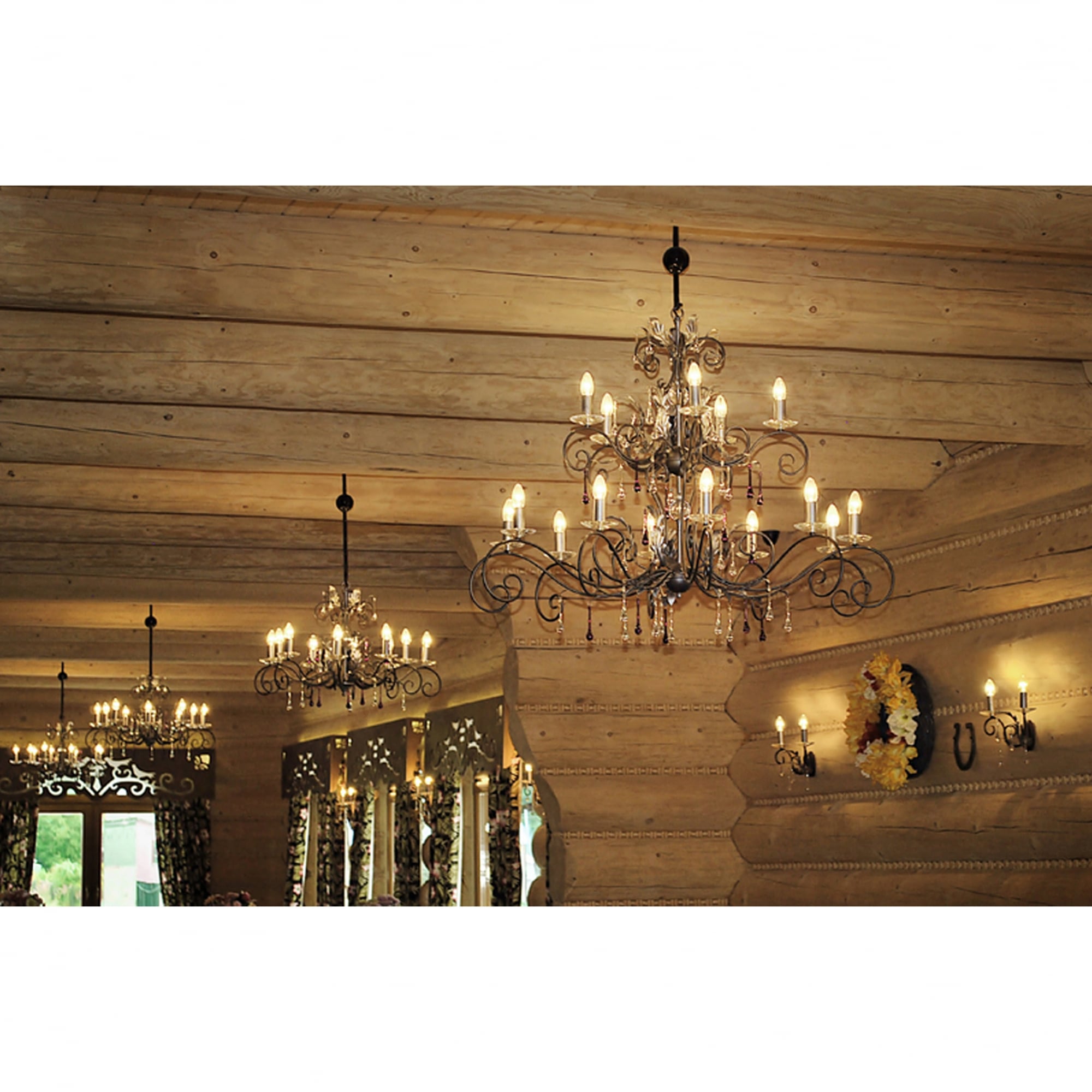 Elstead Amarilli 15 Light Chandelier - Black & Silver