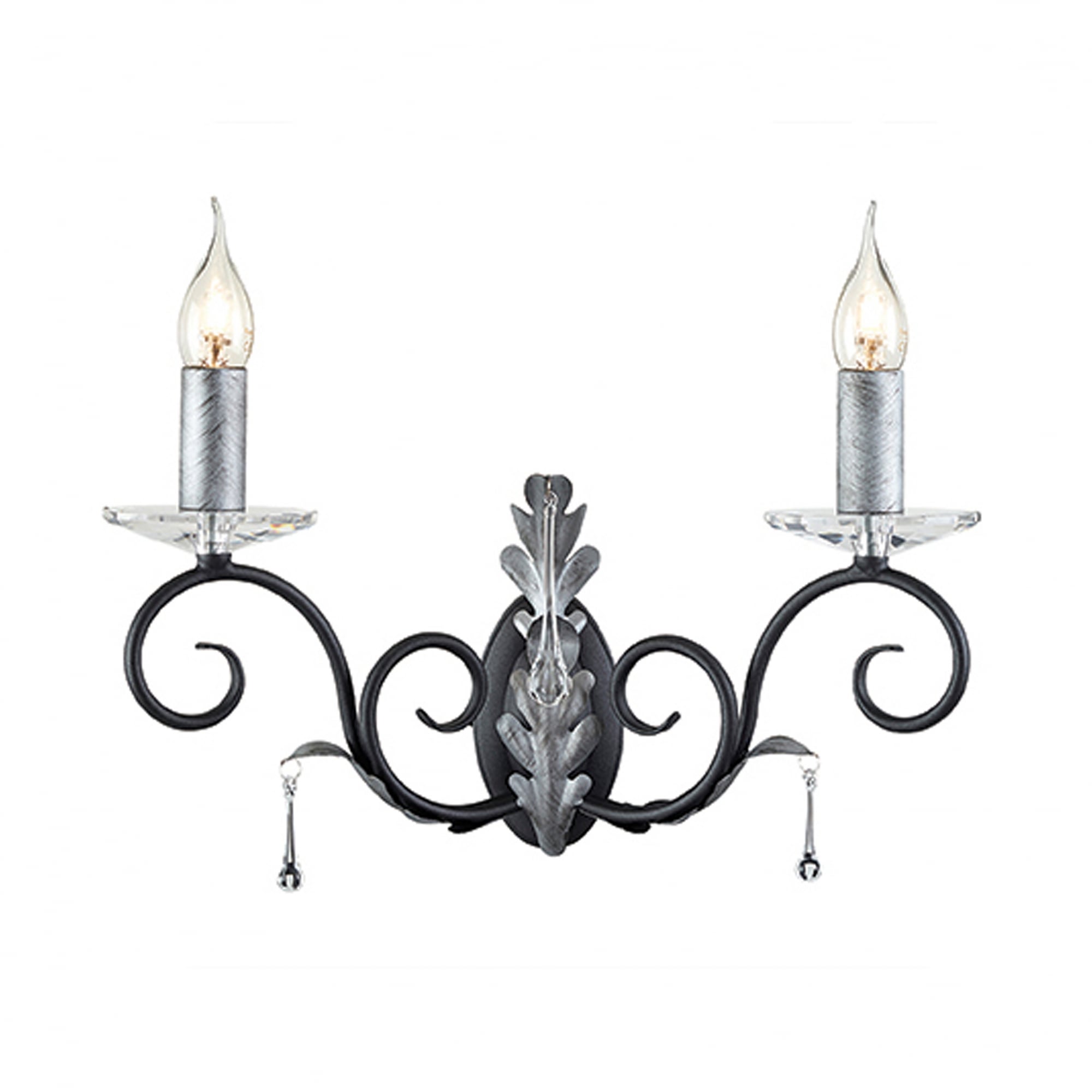 Elstead Amarilli 2 Light Wall Light - Black & Silver