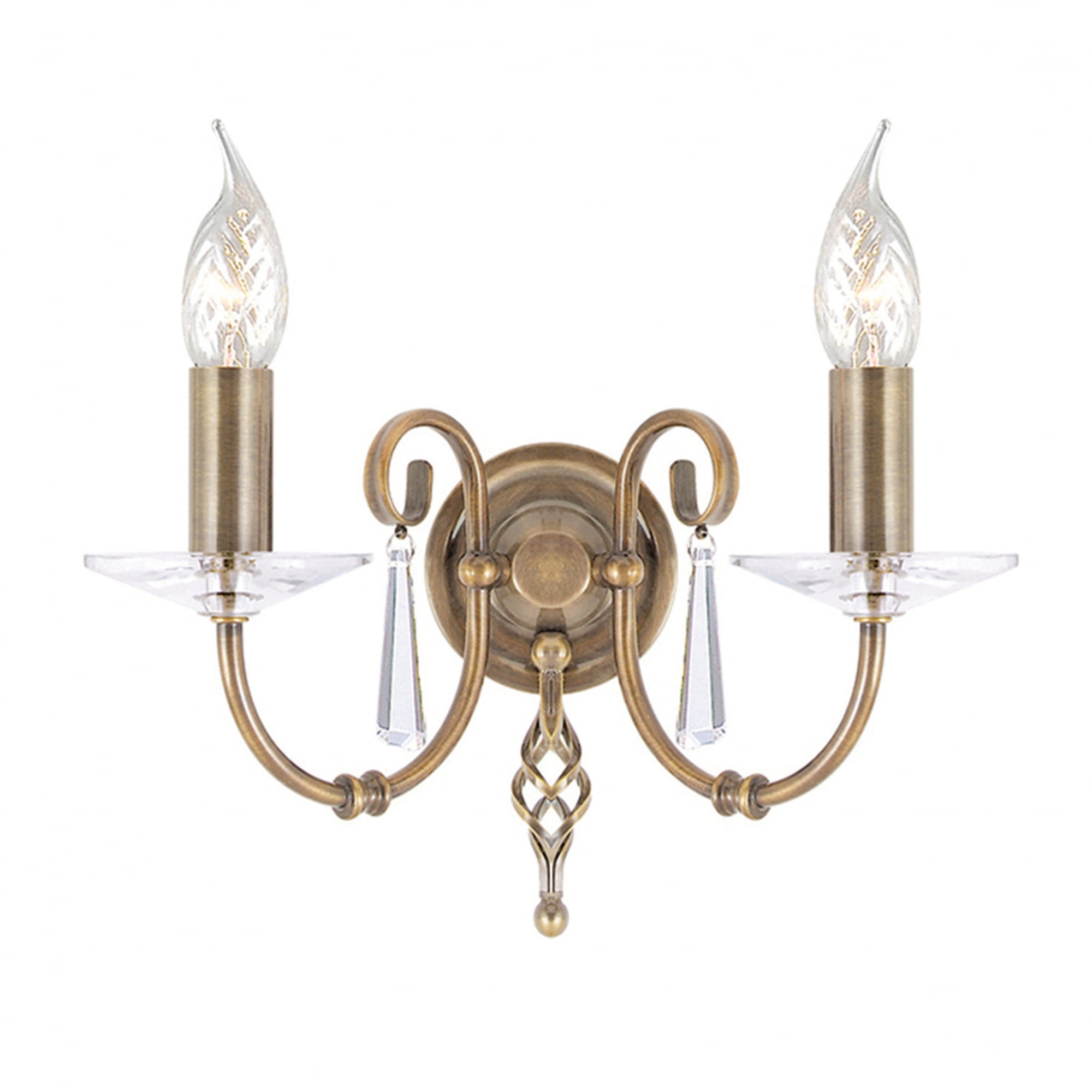 Elstead Aegean 2 Light Wall Light - Aged Brass