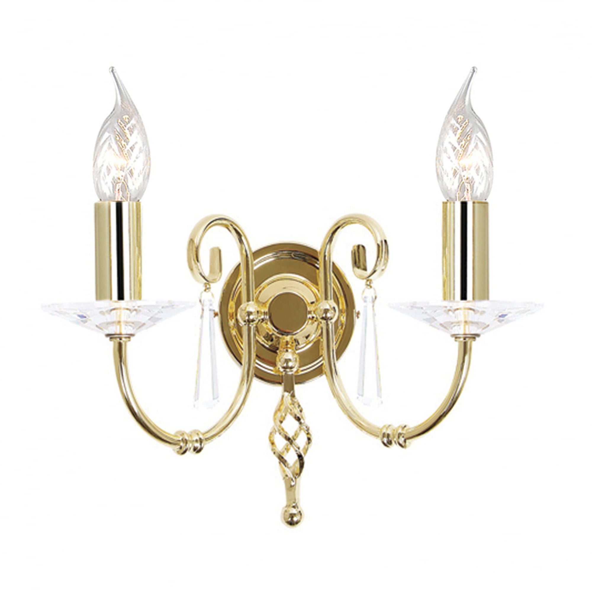 Elstead Aegean 2 Light Wall Light - Polished Brass