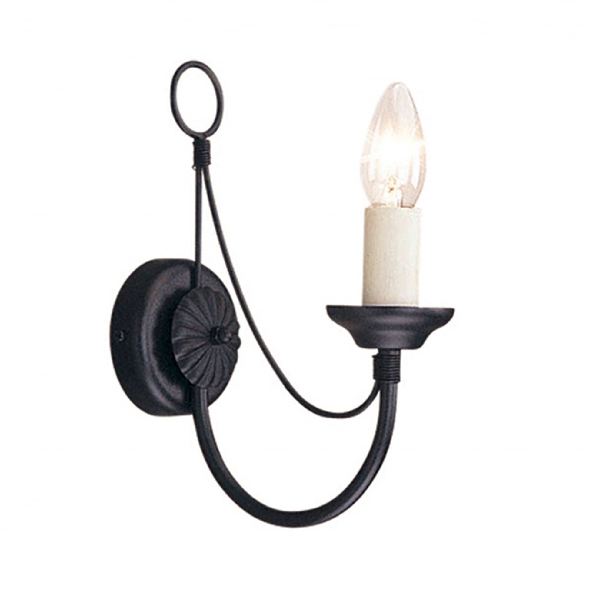 Elstead Carisbrooke Single Wall Light - Black