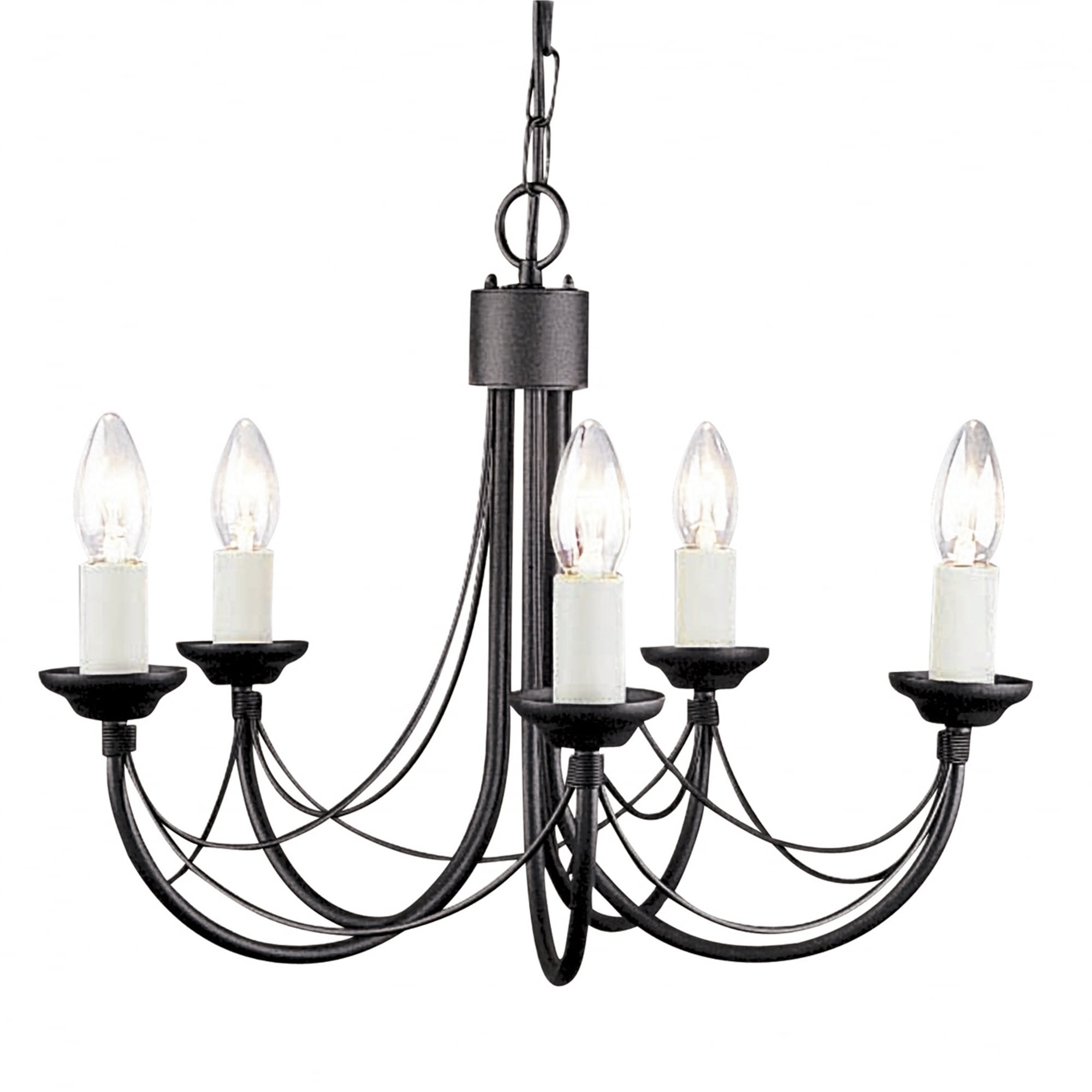 Elstead Carisbrooke 5 Light Chandelier - Black