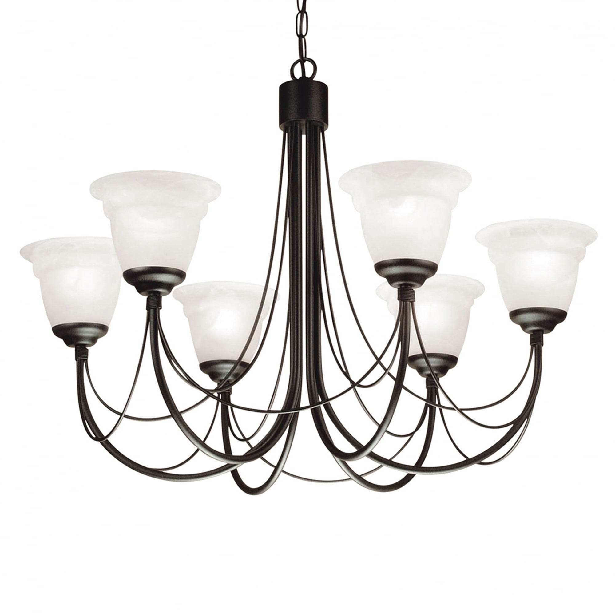 Elstead Carisbrooke 6 Light Chandelier - Black