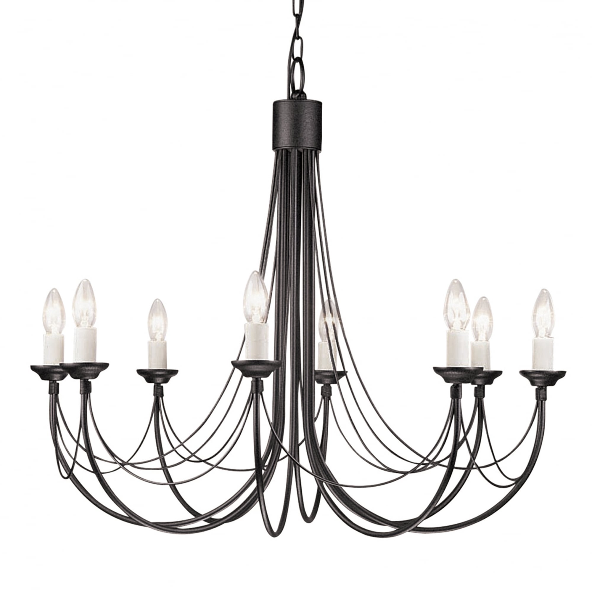 Elstead Carisbrooke 8 Light Chandelier - Black