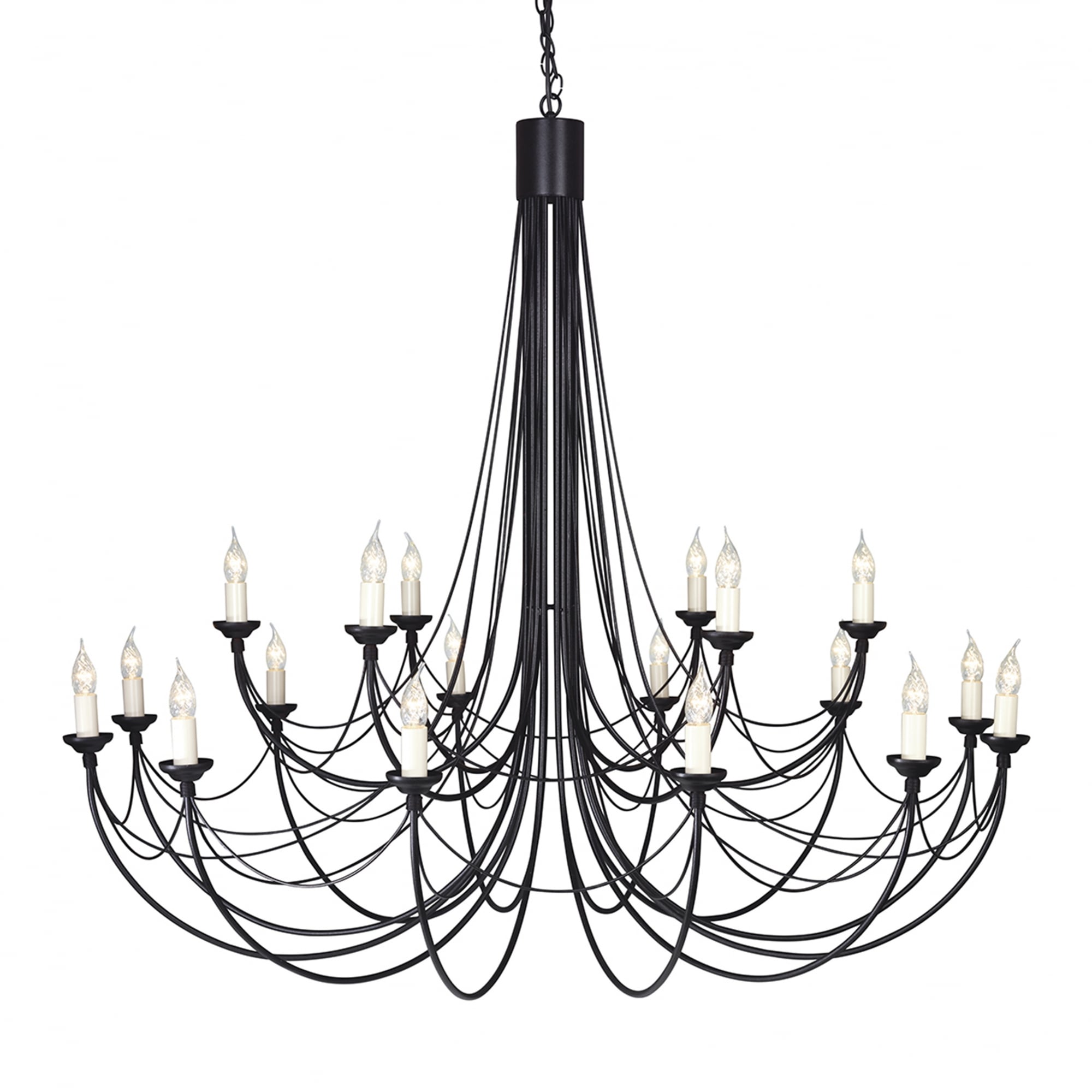 Elstead Carisbrooke 18 Light Chandelier - Black