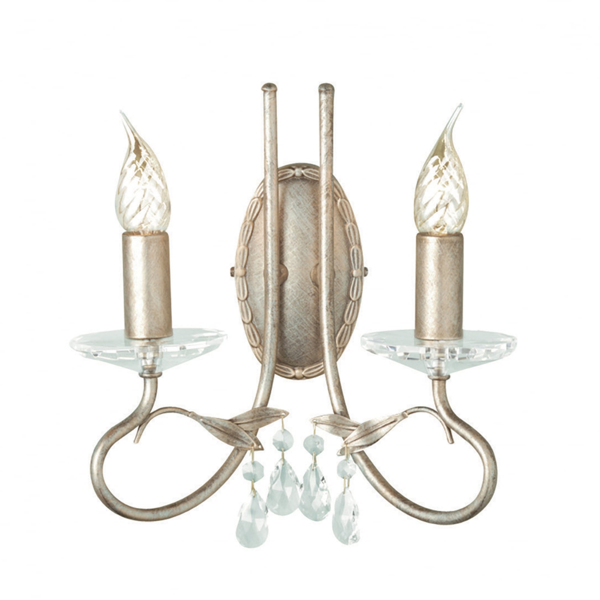 Elstead Christina 2 Light Wall Light - Silver & Gold