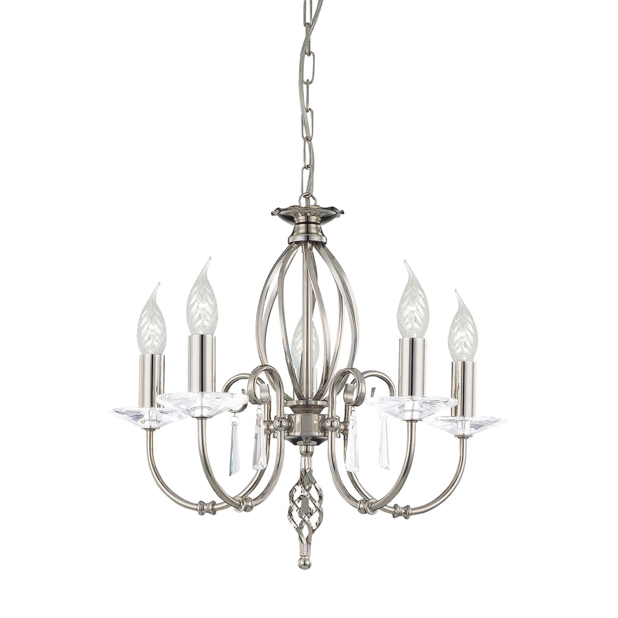 Elstead Aegean 5 Light Chandelier - Polished Nickel