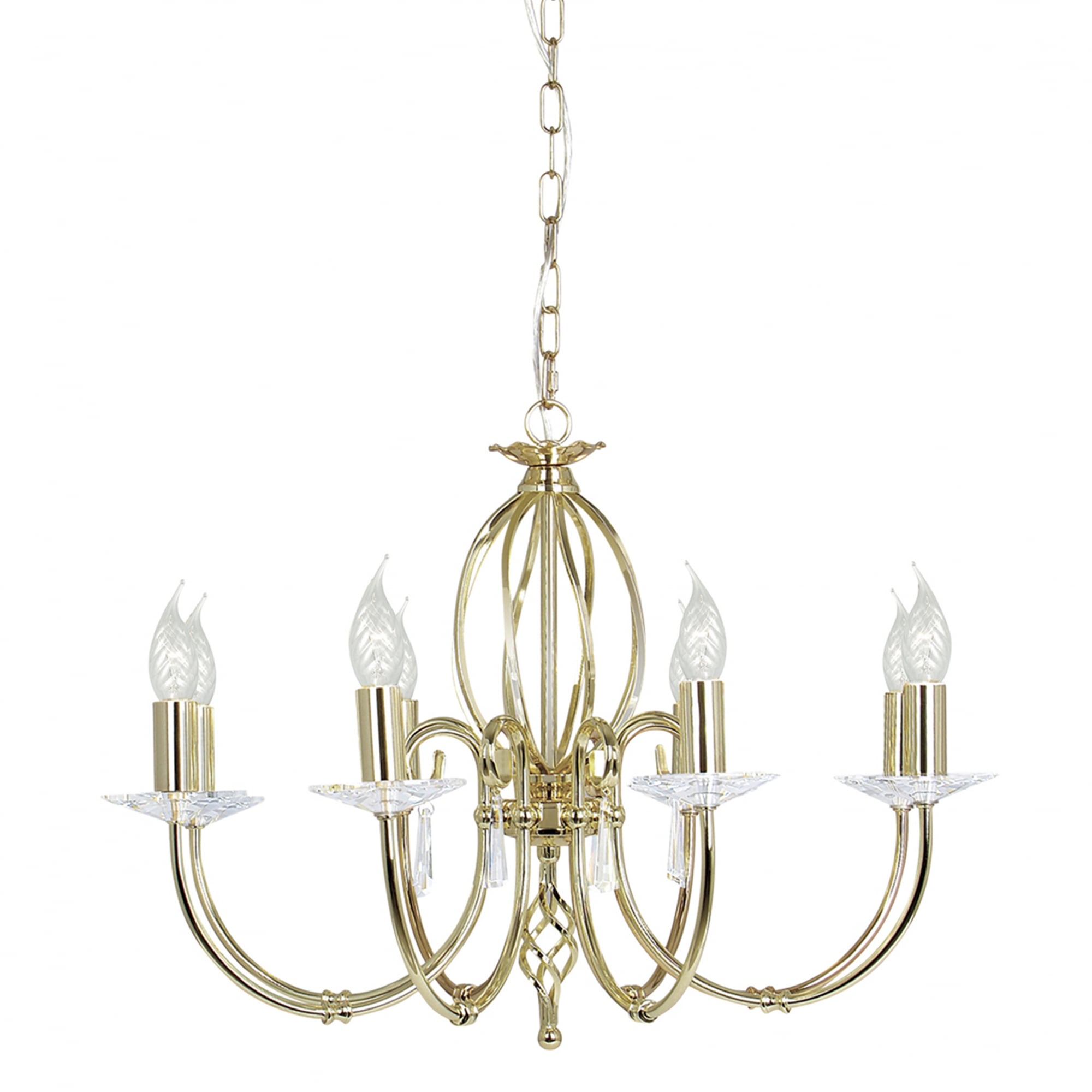 Elstead Aegean 8 Light Chandelier - Polished Brass