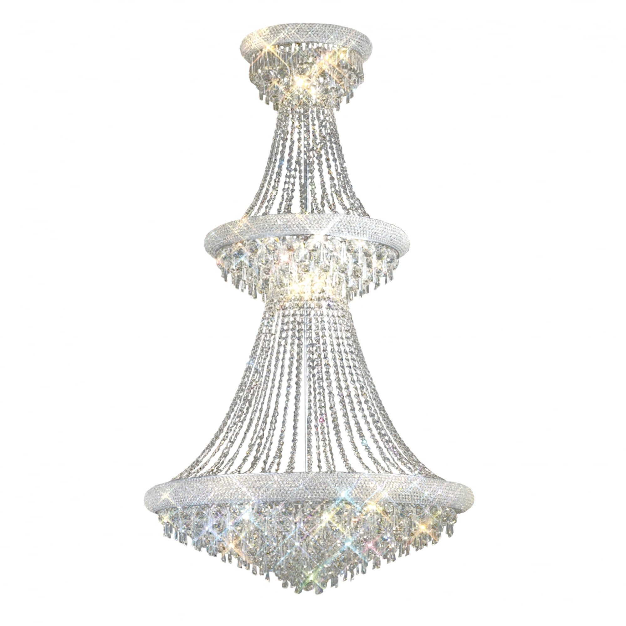 Diyas Alexandra 3 Tier 29 Light Pendant - Polished Chrome & Crystal
