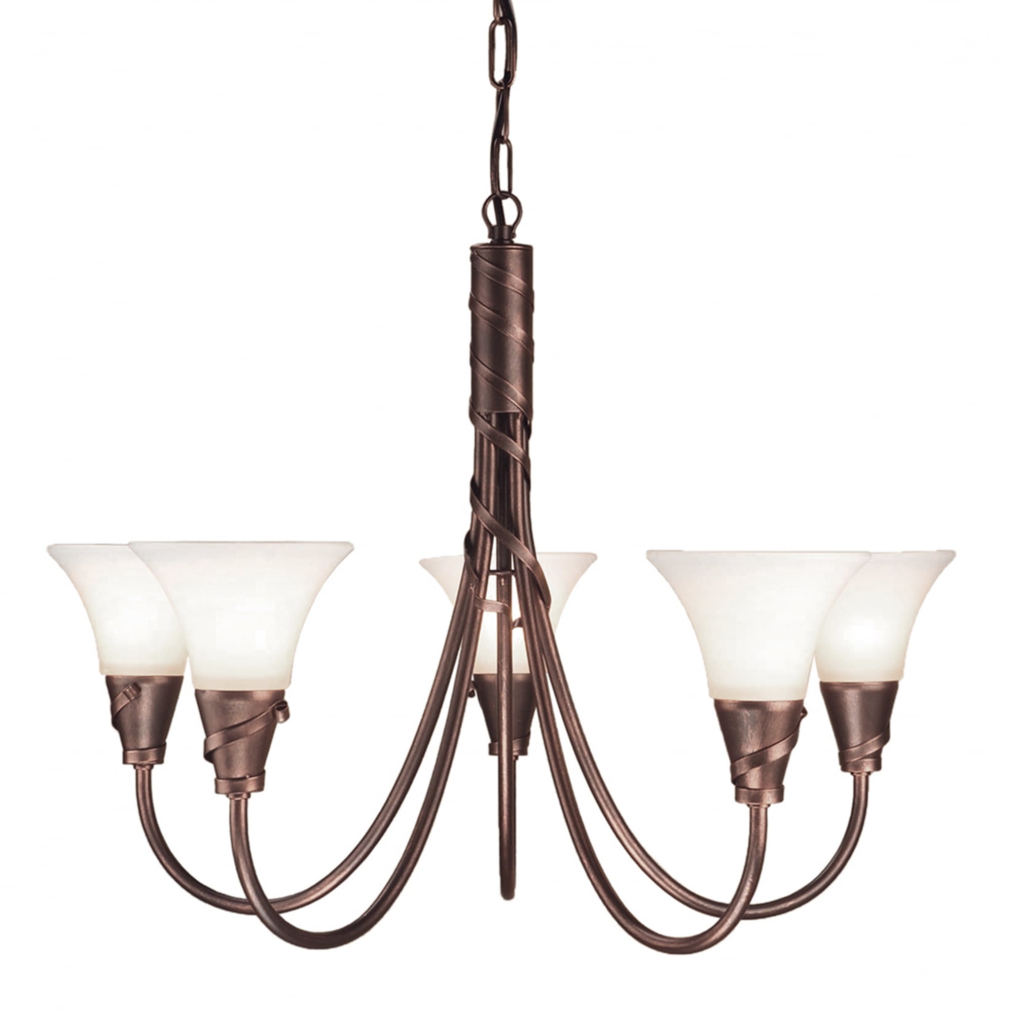 Elstead Emily 5 Light Chandelier - Copper Patina