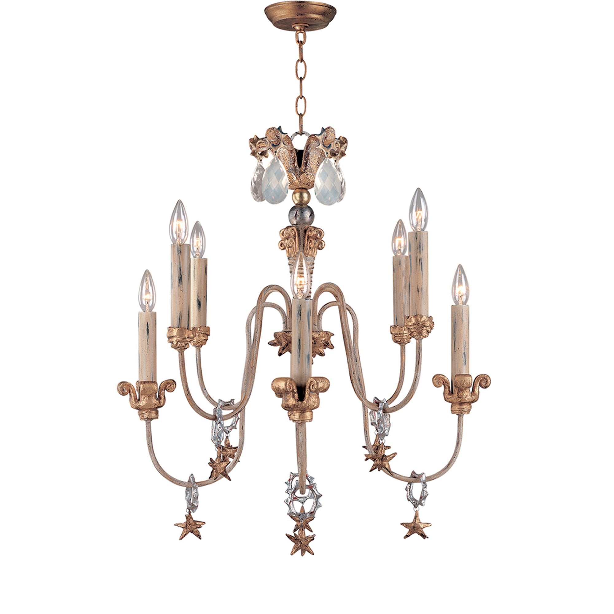 Flambeau Mignon 8 Light Chandelier - Gold & Silver