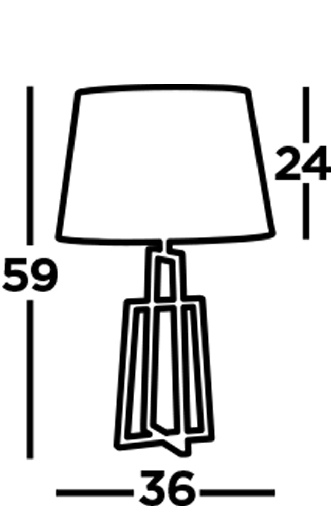 Searchlight Yew Table Lamp Crossed Frame, Chrome, Black Tapered Shade