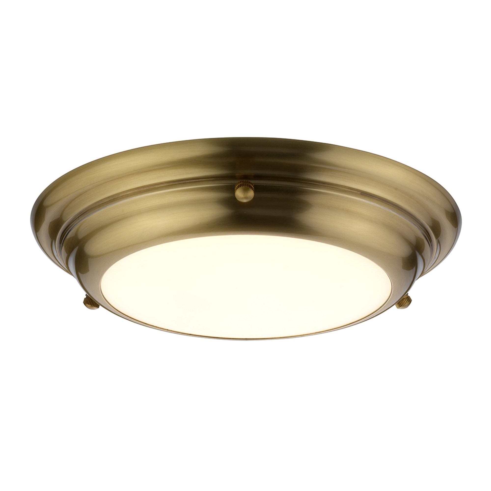 Elstead Welland Single Mini LED Bathroom Flush Light - Aged Brass