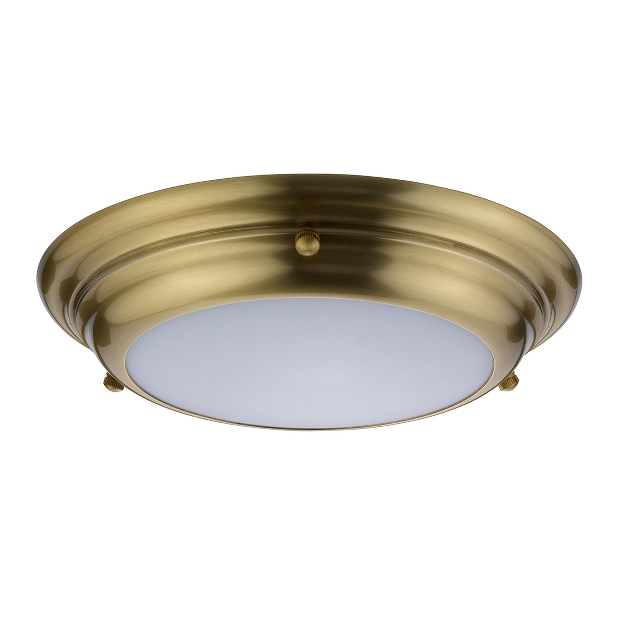 Elstead Welland Single Mini LED Bathroom Flush Light - Aged Brass