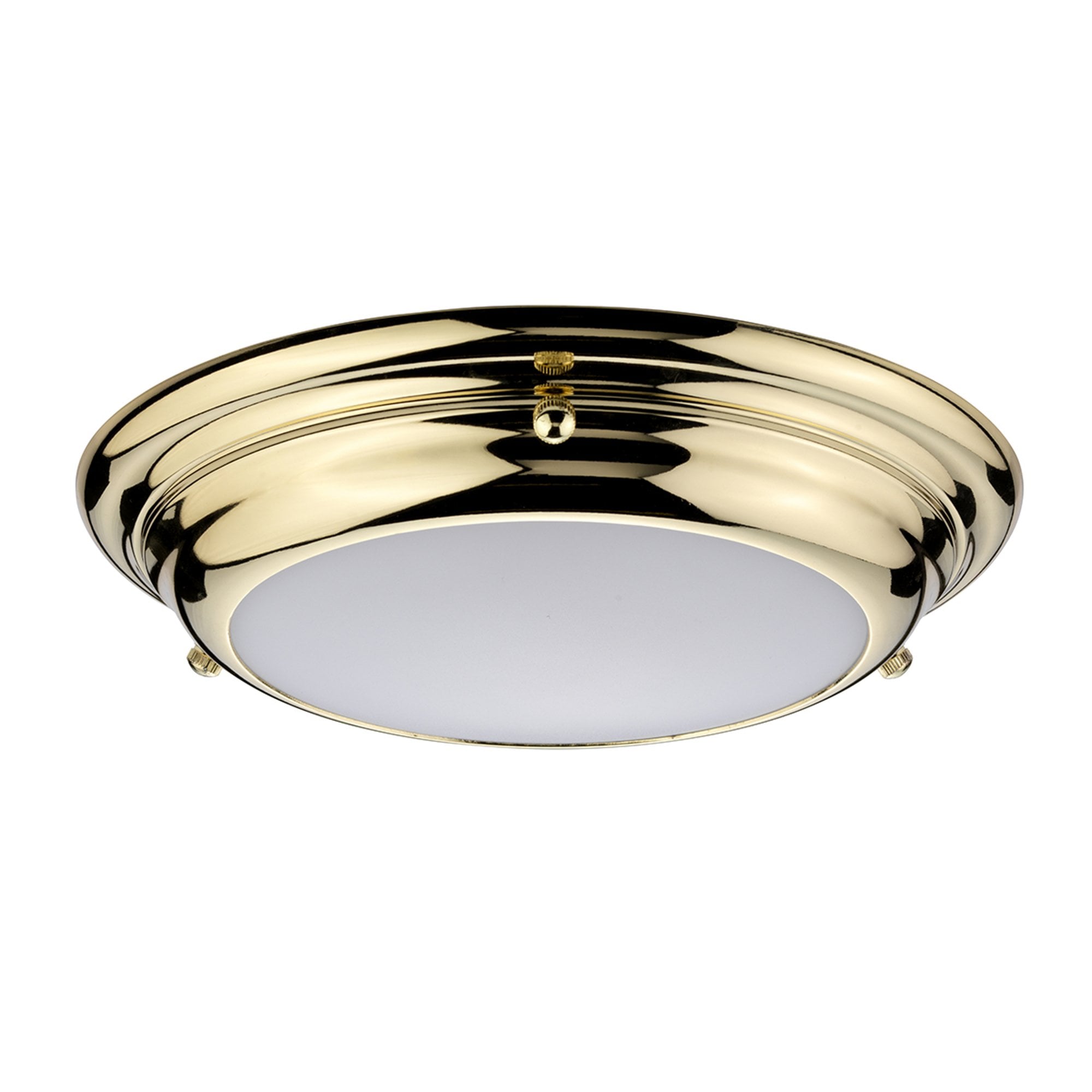 Elstead Welland Single Mini LED Bathroom Flush Light - Polished Brass
