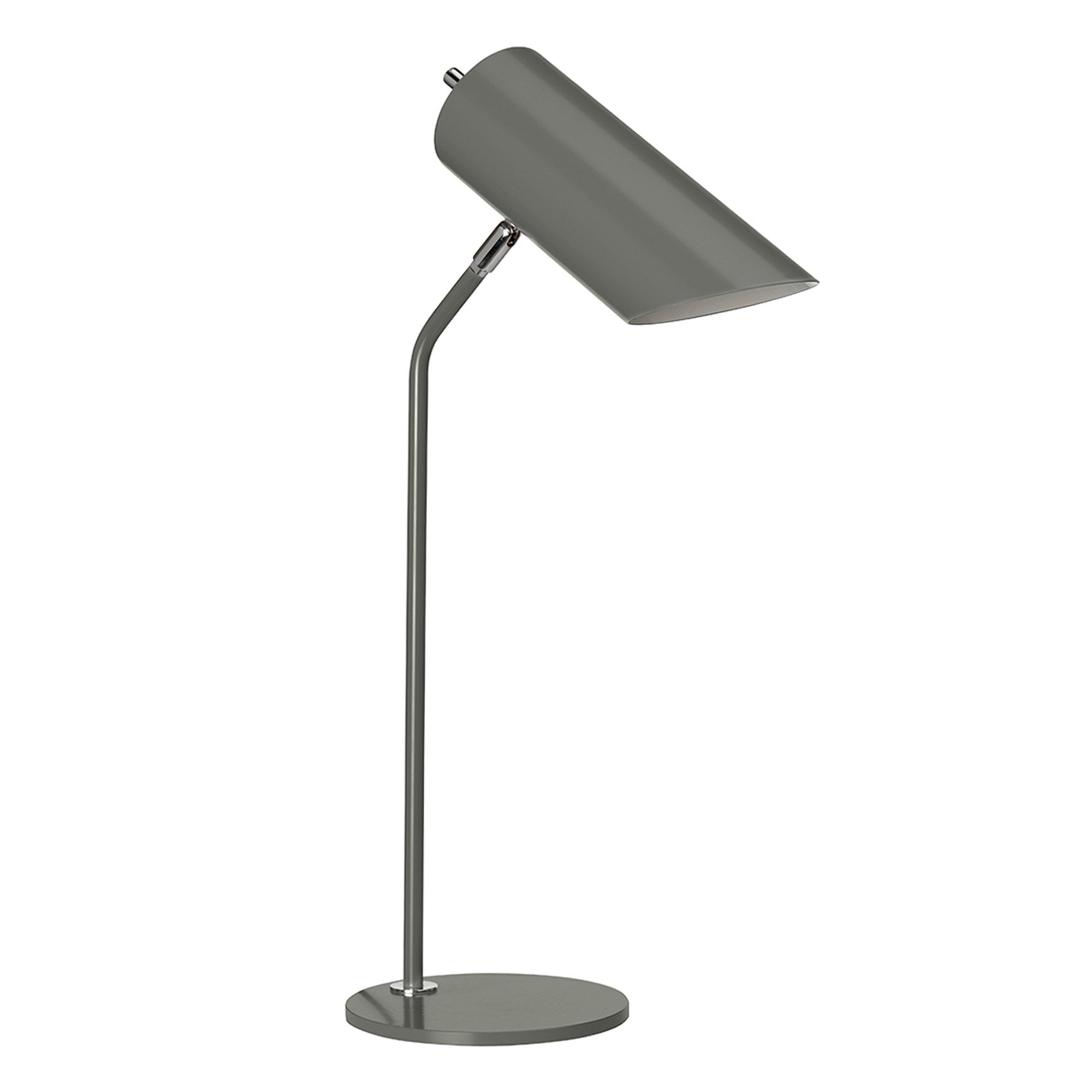 Elstead Quinto Single Table Lamp - Dark Grey & Polished Nickel
