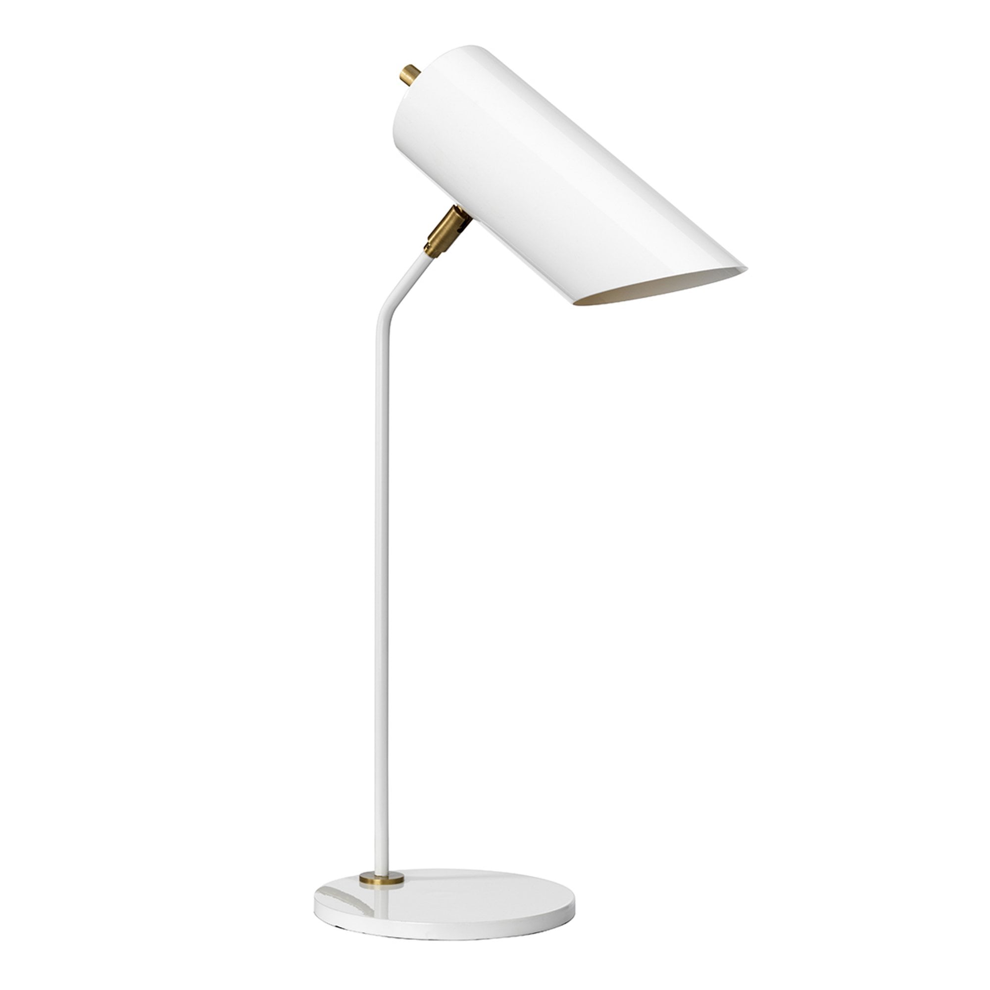 Elstead Quinto Single Table Lamp - White & Aged Brass