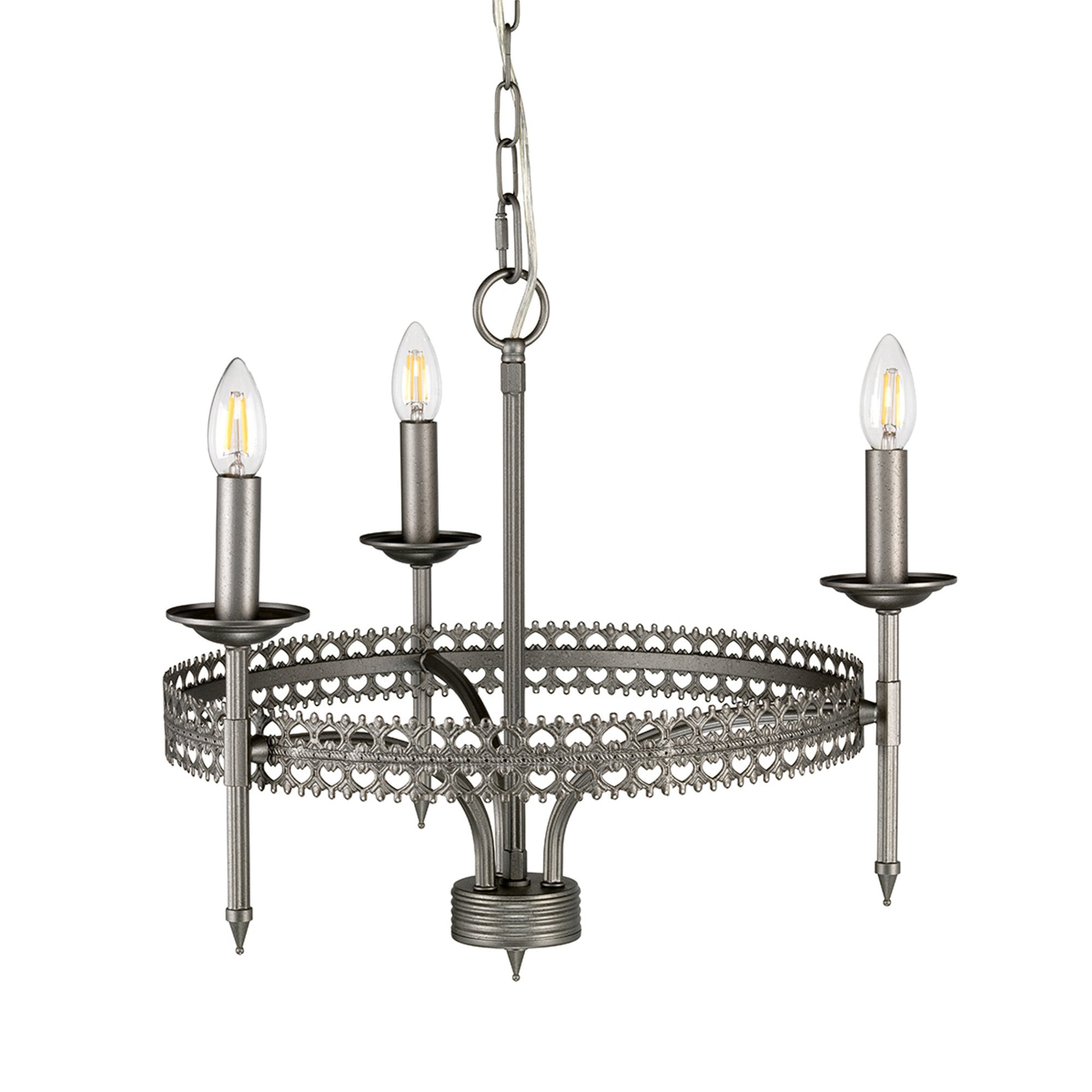 Elstead Crown 3 Light Chandelier - Iron Gate