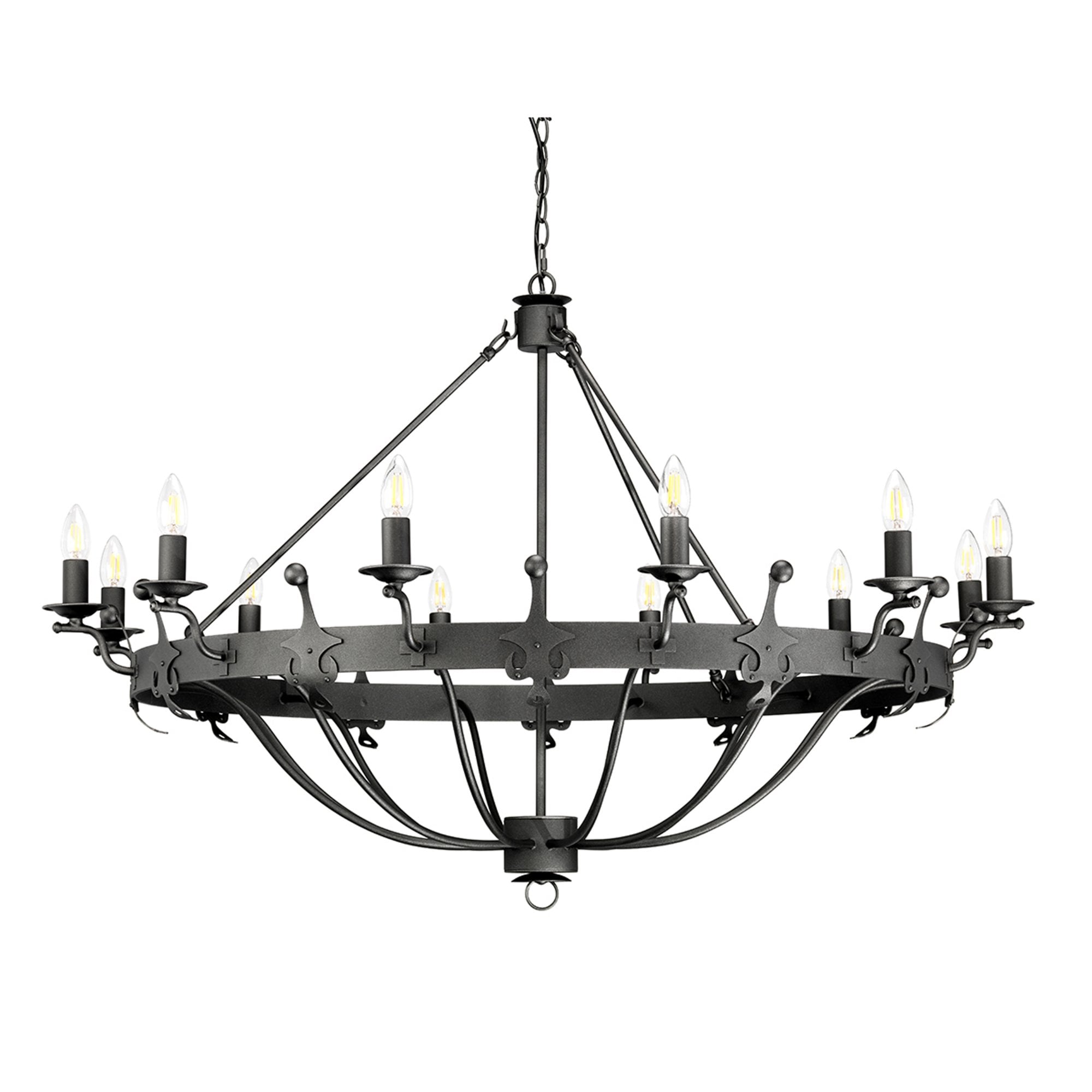 Elstead Windsor 12 Light Chandelier - Graphite