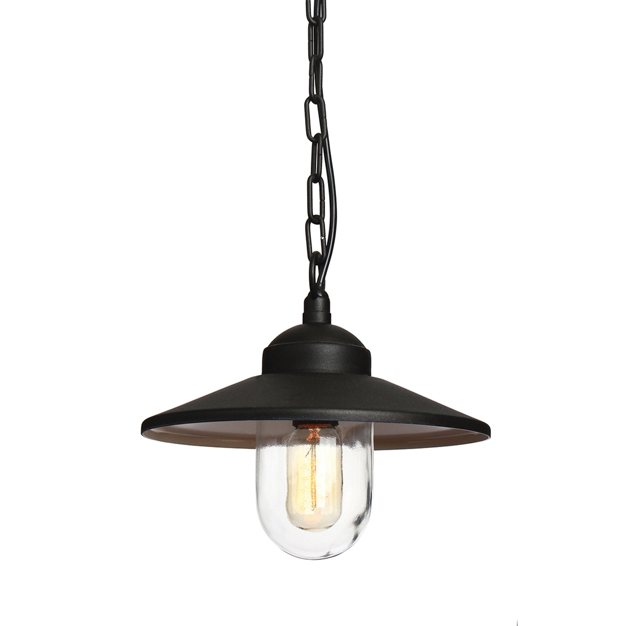 Elstead Klampenborg Single Chain Lantern - Black