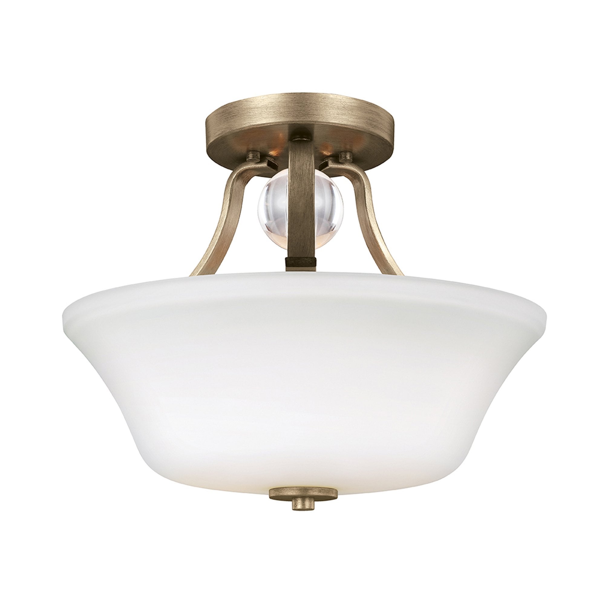 Feiss Evington 2 Light Semi-Flush Fitting - Sunset Gold