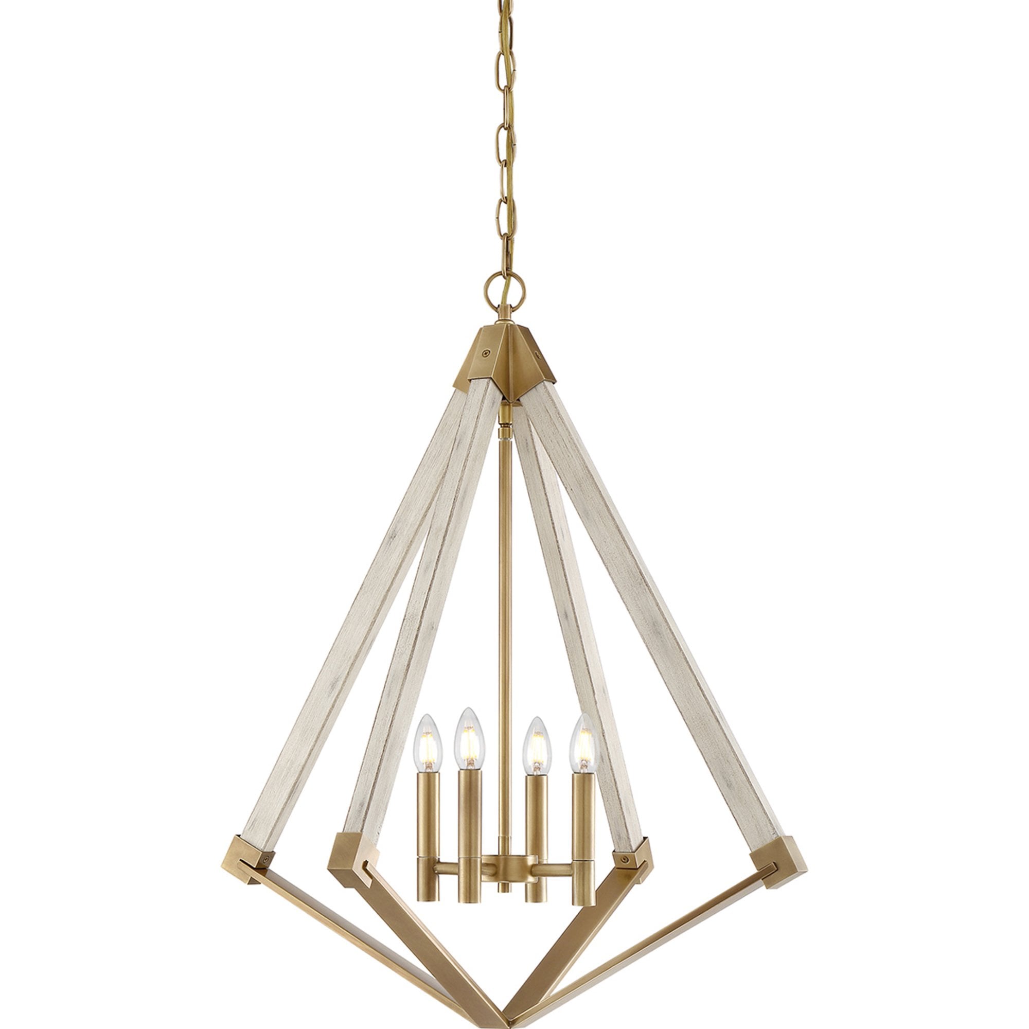 Quoizel View Point 4 Light Chandelier - Weathered Brass
