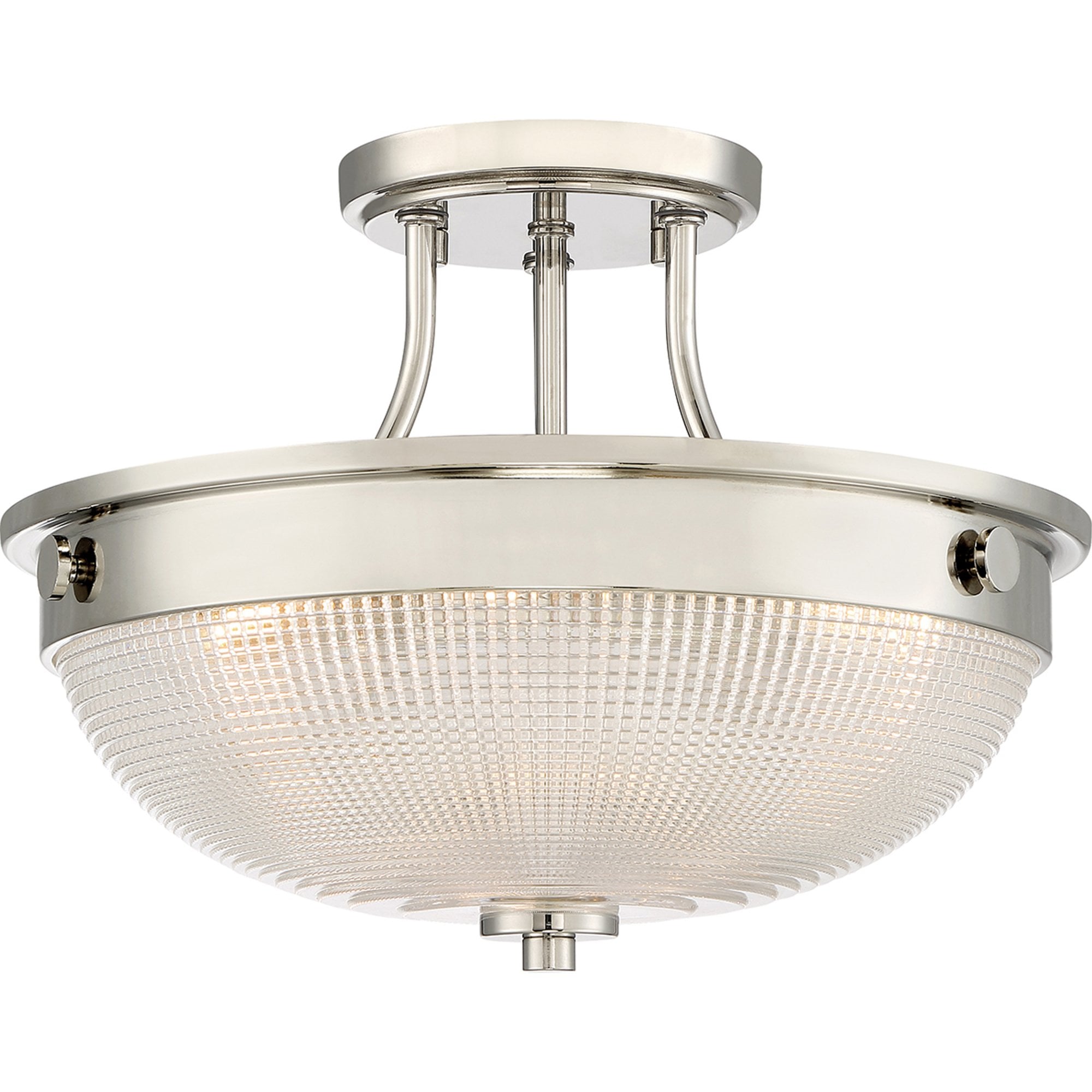 Quoizel Mantle 2 Light Semi-Flush Fitting - Polished Nickel